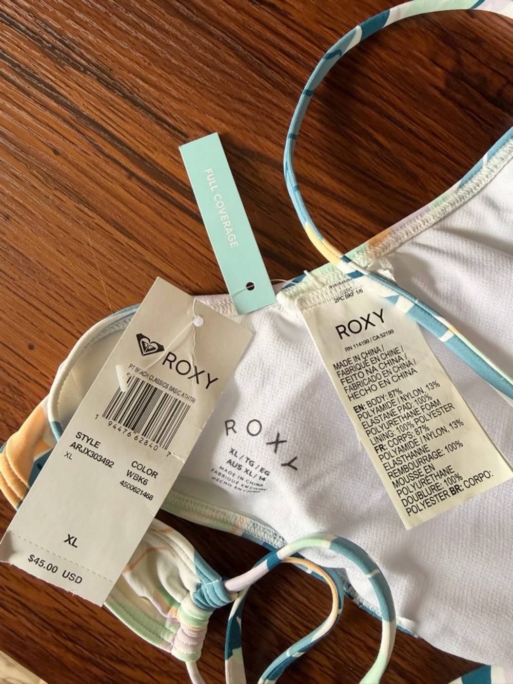 NWT Roxy Bikini Floral Top - Picture 4 of 4